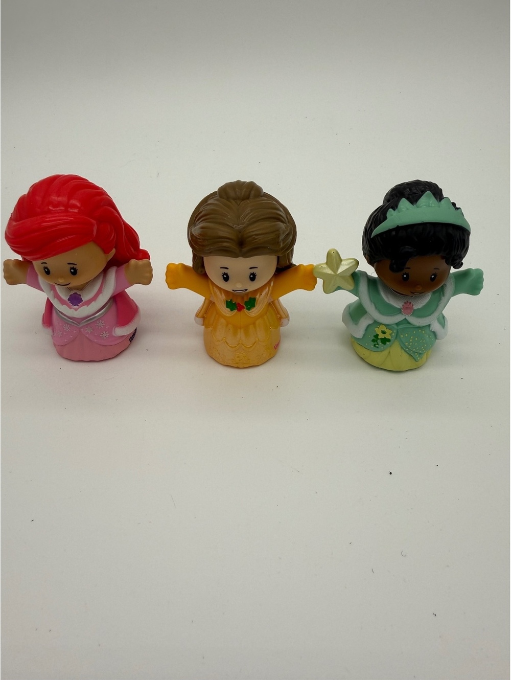Fisher-Price Little People Disney Princess Figure Lot of 3 - Ariel, Belle, Tiana